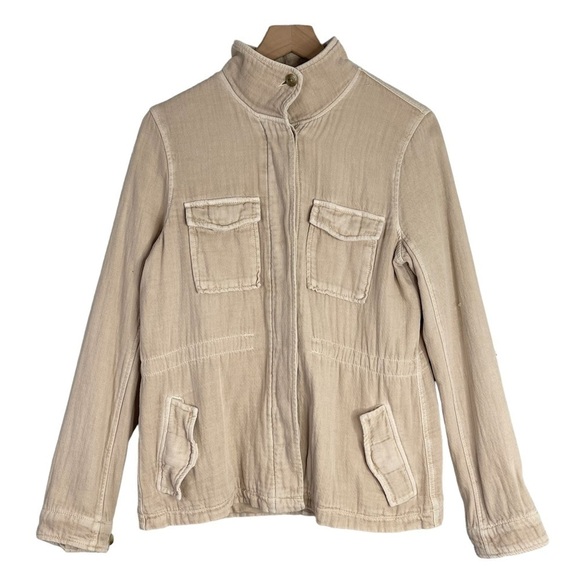 James Perse Utility Jacket Womens Size 3 Large Cotton Safari Military Chore Coat - Picture 2 of 14